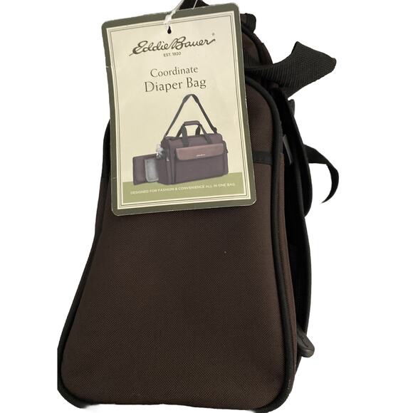 Eddie Bauer Coordinate Diaper Duffle Bag Brown , Changing Pad NWT - Picture 4 of 7